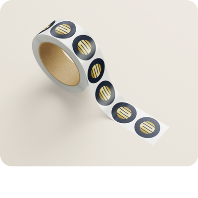 Stickers ronds avec dorure (grand format)